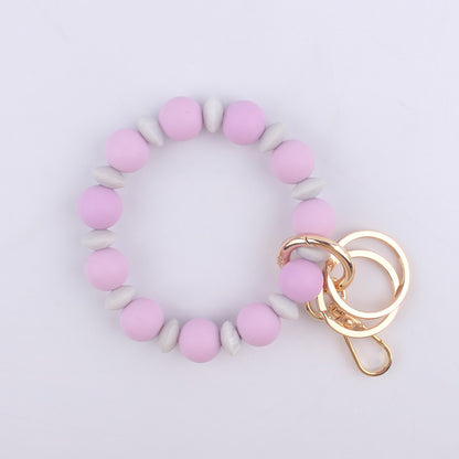Spacer Beads Silicone Bead Wristlet Keychain 7