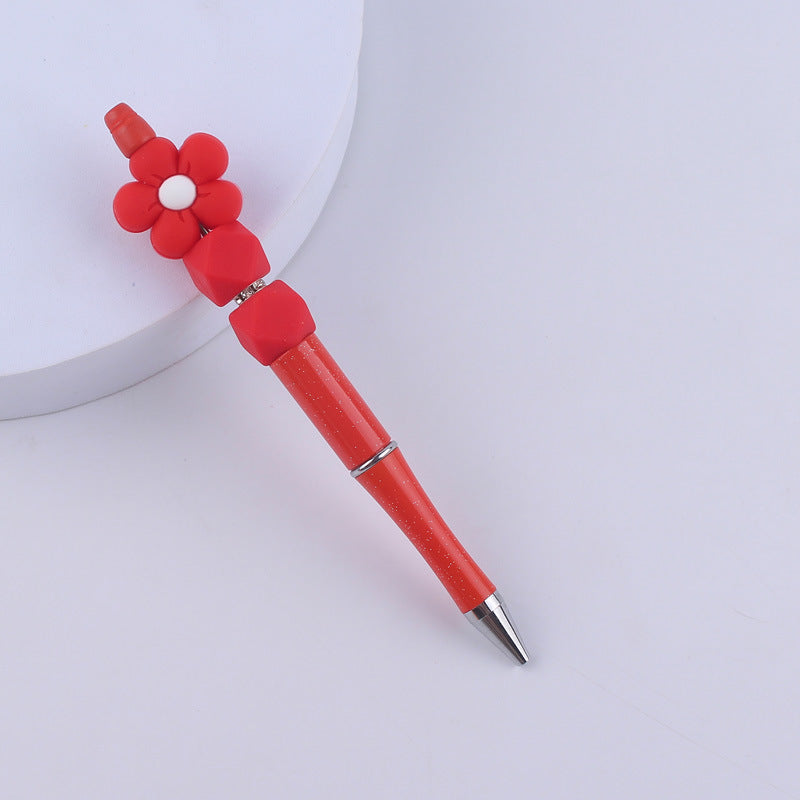 Flower Silicone Beaded Pens Handmade Office School Supplies Gift 13