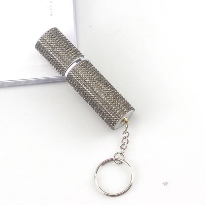 Rhinestone Portable Perfume Spray Bottle Keychain 5ml Capacity 5