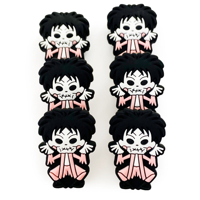 20pcs Silicone Focal Beads Clown Character Sitting Pose 2