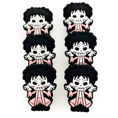 20pcs Silicone Focal Beads Clown Character Sitting Pose 2