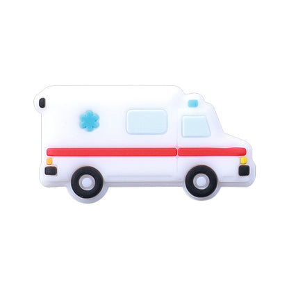 20pcs Silicone Focal Beads Mail Car with Police Fire Ambulance School Bus 7
