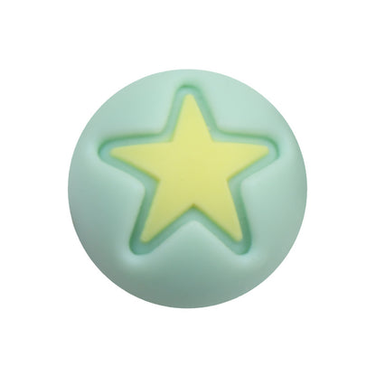 50pcs 15mm Heart Star Silicone Beads Solid Color 26