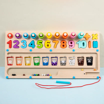 Wooden Montessori Toys Magnetic Numbers Counting Board for Kids