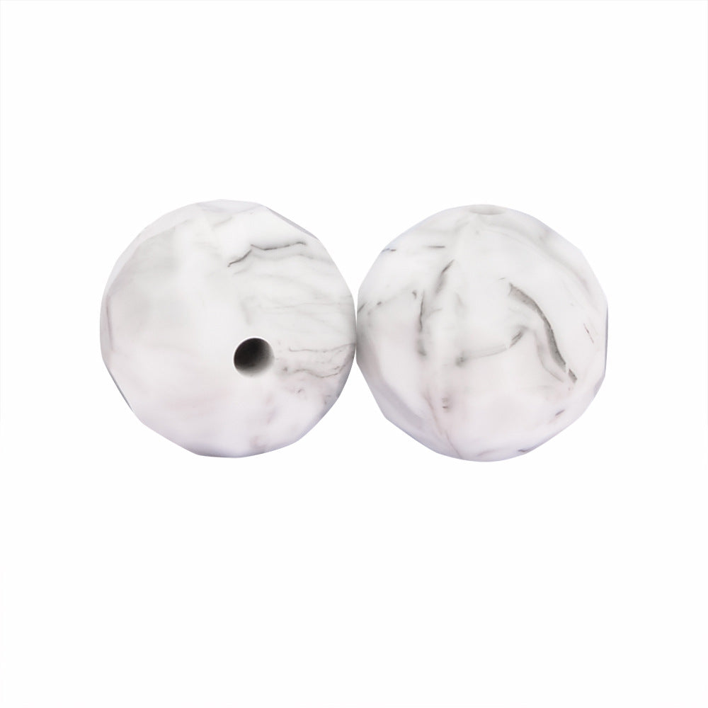 20pcs 12mm 15mm Macaron Polyhedron Silicone Beads Single Color 9