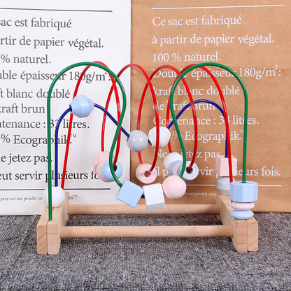 Wooden Bead Maze Three-Track Linear Activity Toy for Toddlers 2