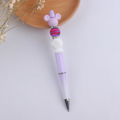 Cartoon Animals Silicone Beaded Pens Ballpoint Handmade Novelty Gift 9