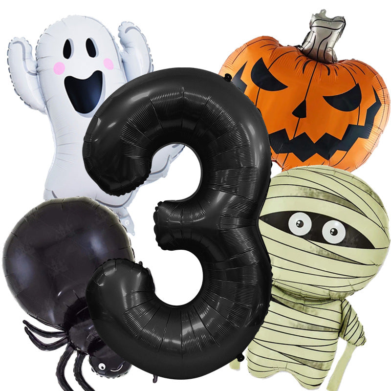 Ghost Pumpkin Spider Foil Balloon Halloween Party Decoration Set 7