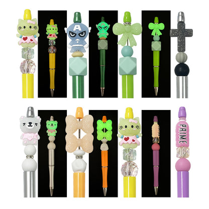 20Pcs Silicone Focal Beads Bow Cross Solid Luminous Design 2