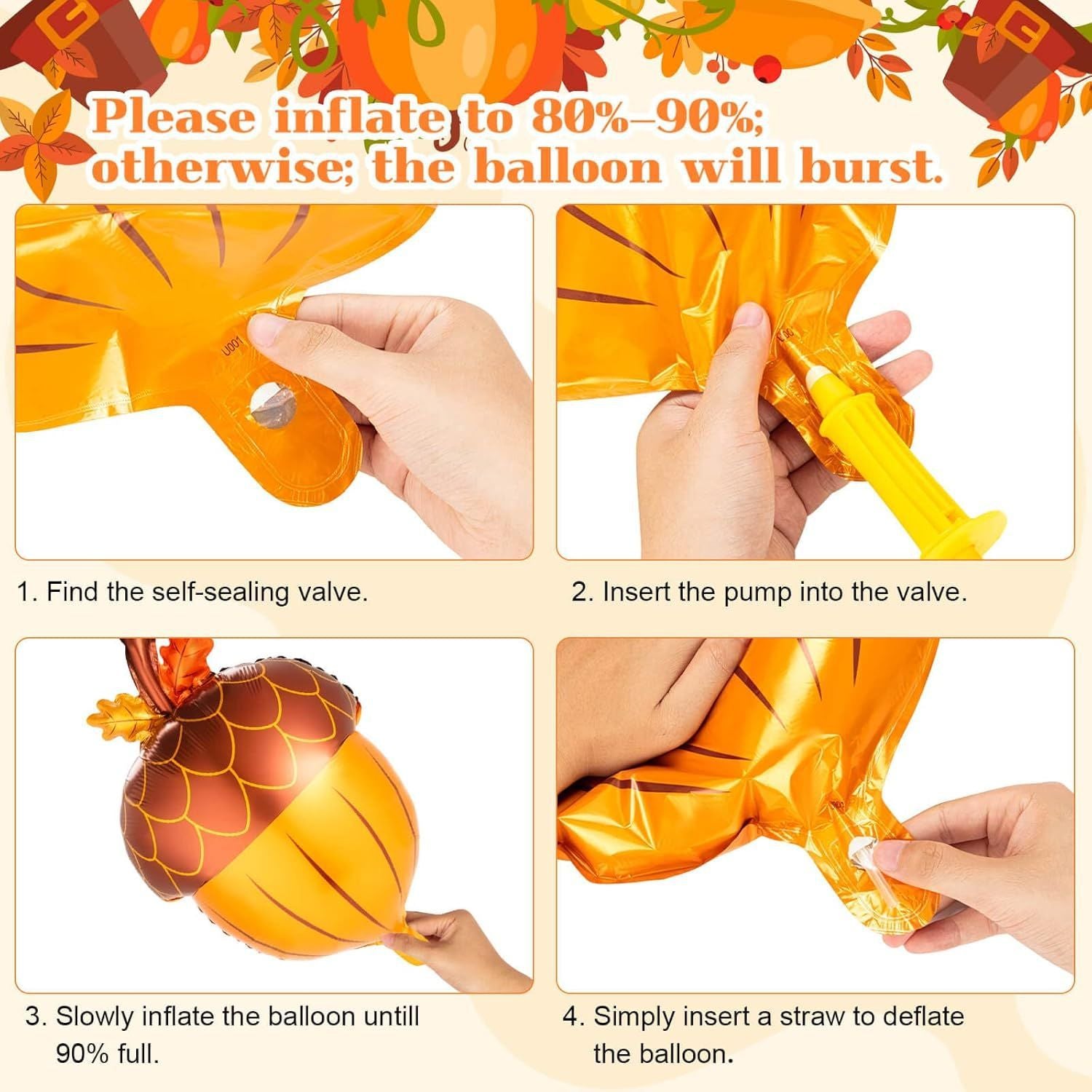 Thanksgiving Theme Foil Balloon Set Party Decoration 20x15x2cm 5