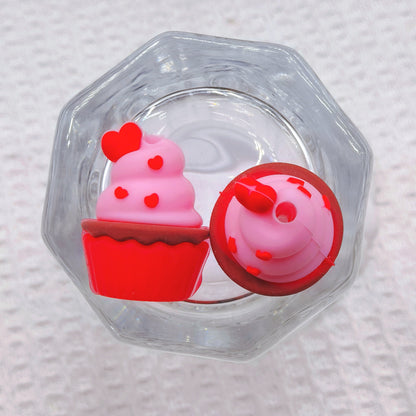 20Pcs Silicone 3D Focal Beads Valentine'S Day Small Cake Holding Heart 6