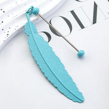 Beadable Feather Bookmarks Metal DIY Craft Supplies 19.6x2.4cm 17