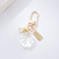 Cute Shell Metal Keychain with Pearl and Heart Charms 6