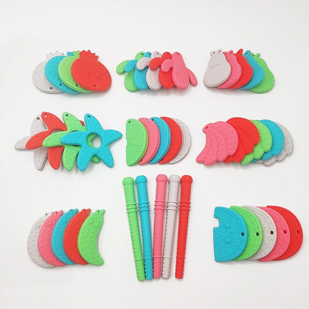 Silicone Fruit Shape Teething Toy Baby Teether for Infants