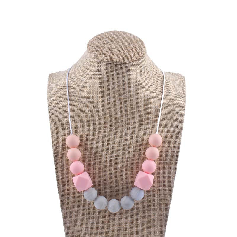 Silicone Bead Necklace Octagonal Beads and Round Beads 6