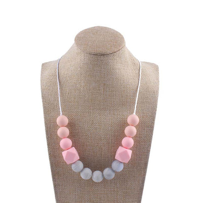 Silicone Bead Necklace Octagonal Beads and Round Beads 6