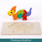 Wooden Building Blocks Animal Traffic Shapes Matching 3D Puzzle Toy 38