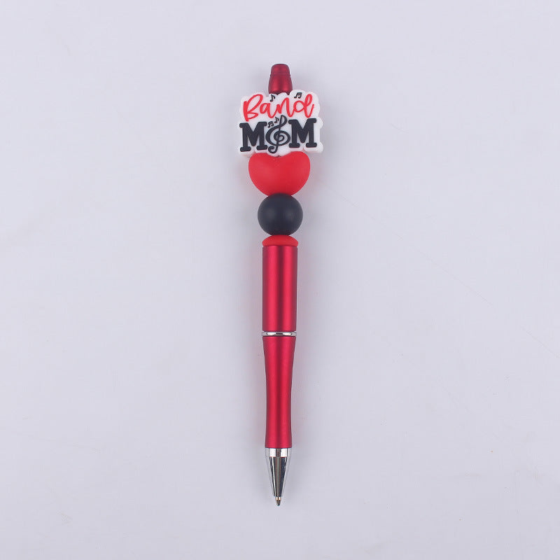 Mom Series Pattern Silicone Beaded Pens Handmade Office School Supplies 10