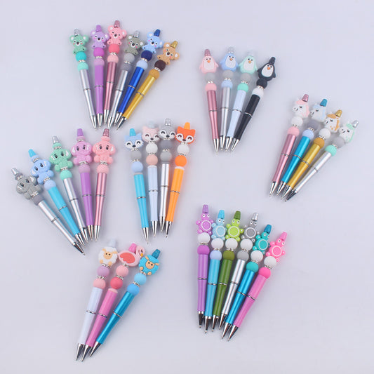 Animal Silicone Beaded Pens Handmade Novelty Ballpoint Pen Gift
