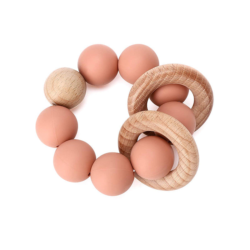 Wooden Beech Teething Ring Baby Teether Toy for 6 Months and Up 9