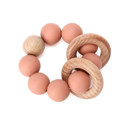 Wooden Beech Teething Ring Baby Teether Toy for 6 Months and Up 9