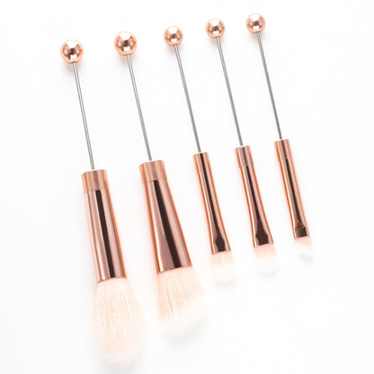 5pcs Beadable Makeup Brush Set Metal DIY Craft Supplies 7