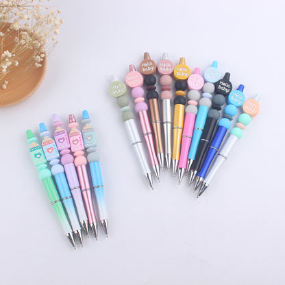 Milk Bottle Silicone Beaded Pens Handmade Office School Supplies