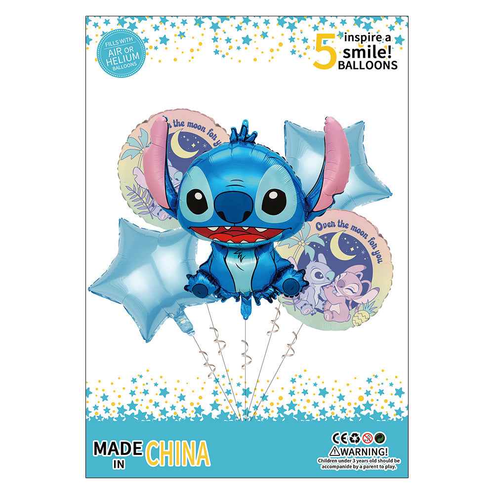 Lilo Stitch Foil Balloon Set Children's Birthday Party Decoration 5pcs 8pcs 16