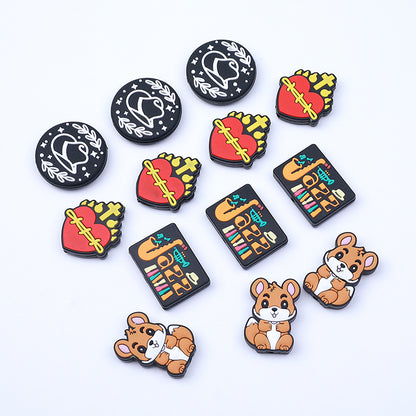 20Pcs Silicone Focal Beads Cartoon Squirrel Sitting Pose 2