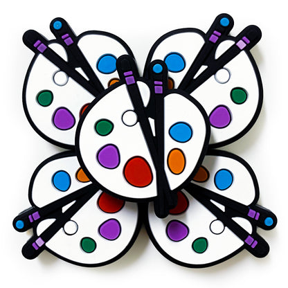 20Pcs Silicone Focal Beads Drawing Board With Paintbrushes 4