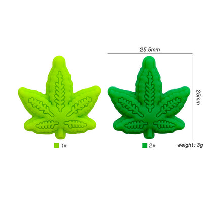 20pcs Silicone Focal Beads Maple Leaf Front Facing