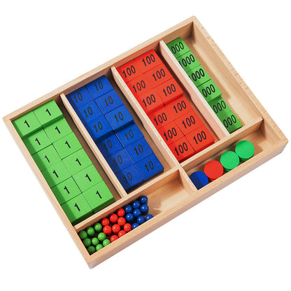 Wooden Montessori Toys Counting Blocks Educational Toy 29x21cm
