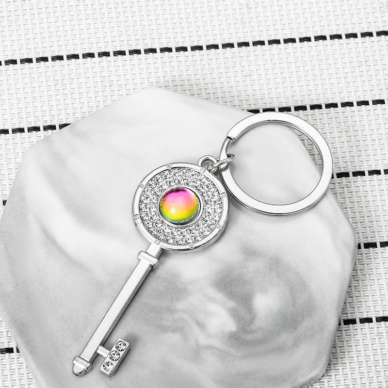 Diamond Inlaid Alloy Keychain Couple Key Charm Set 4
