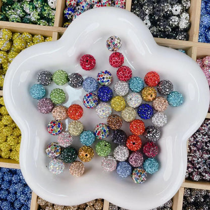 20pcs 16mm Clay Rhinestone Beads Mix Colors DIY Jewelry Making 22