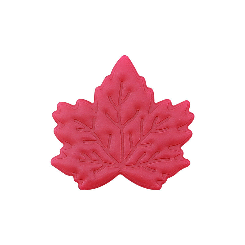 20Pcs Silicone Focal Beads Maple Leaf Detailed Vein Design 7