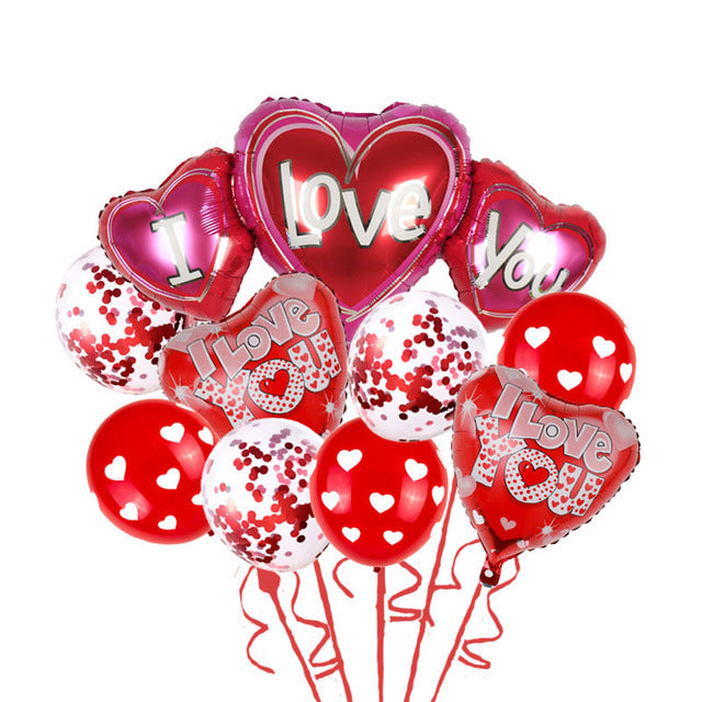Valentine's Day I Love You Wedding Foil Balloon Set 7