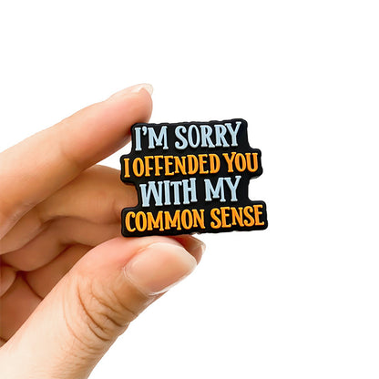 20Pcs Silicone Focal Beads English Alphabet Quotations Printed Text Design 5