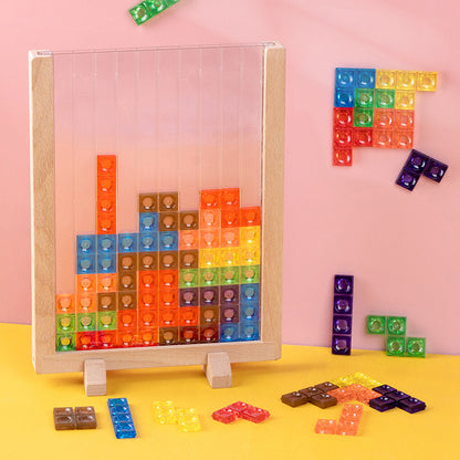 Wooden 3D Tetris Puzzle Educational Toy 25cm x 18cm 2
