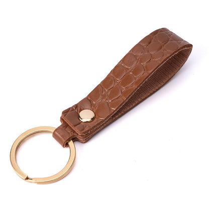 Crocodile Pattern PU Leather Keychain Loop for Women and Men 9