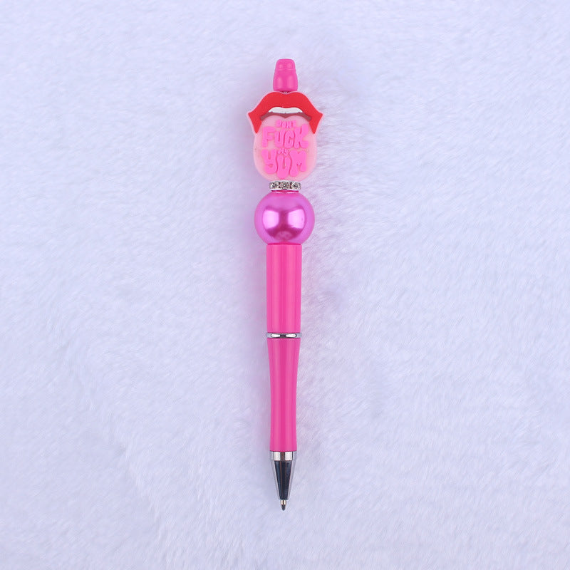 Cartoon Pattern Silicone Beaded Pens Ballpoint Pen DIY Craft Supplies 18