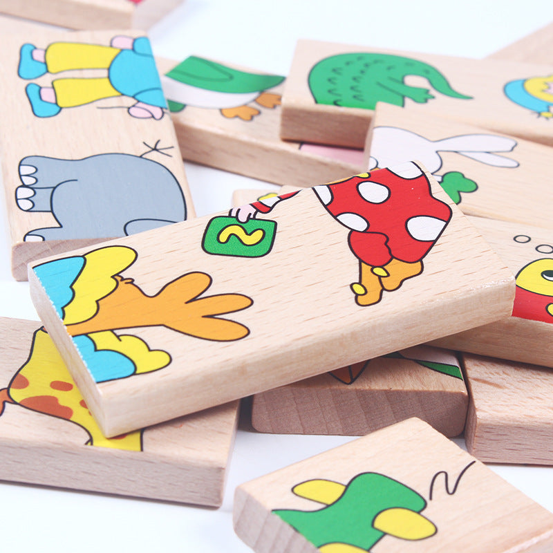 Wooden Animal Blocks Puzzle Montessori Toys for Toddlers 3