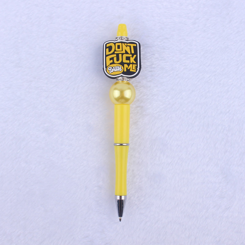 Cartoon Pattern Silicone Beaded Pens Ballpoint Pen DIY Craft Supplies 15