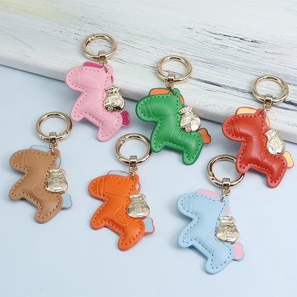 Pony Leather Keychain Cute Animal Charm for Bags and Keys