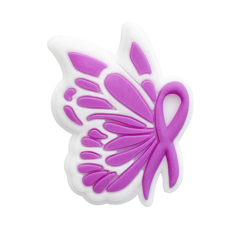 20pcs Silicone Focal Beads Bow Tie With Layered Wings 5