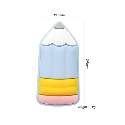20pcs Silicone Focal Beads Pencil Shape Rounded Tip Design