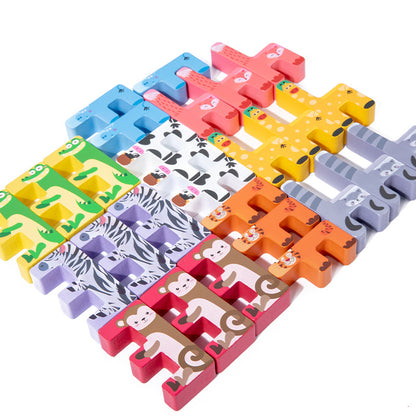Wooden Animal Building Blocks Educational Toy for Kids 5