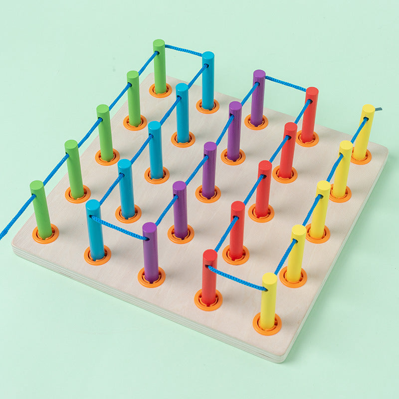 Wooden DIY Threading Board Montessori Toys for Toddlers