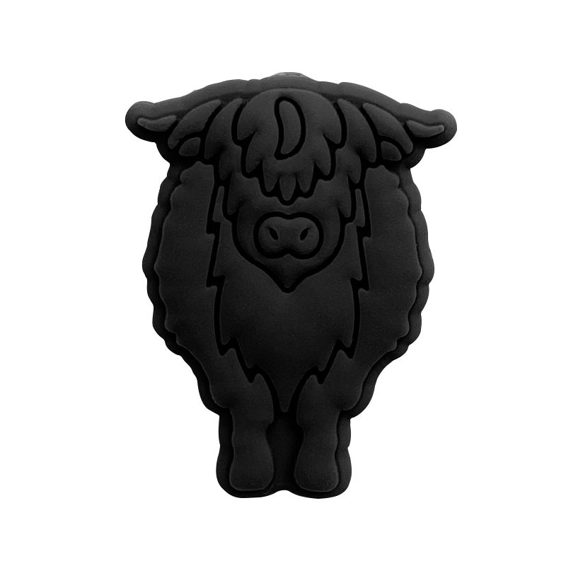 20pcs Silicone Focal Beads Yak Bull Front Facing Detail 8
