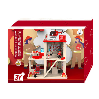 Wooden Police Station Model Montessori Toys Educational Toy 5