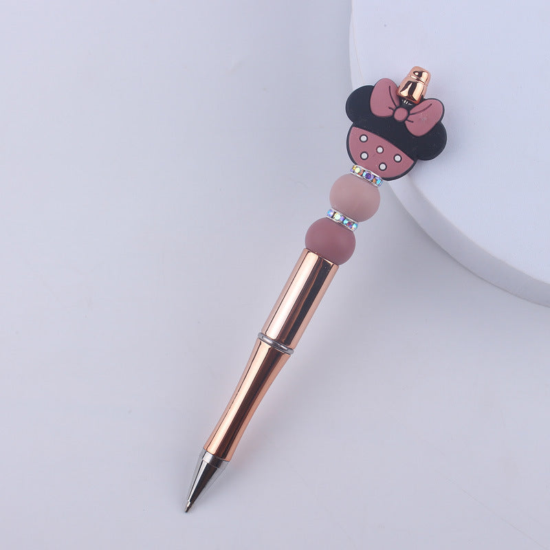 Animal Bow Silicone Beaded Pens Colorful Ballpoint Handmade Gift 6